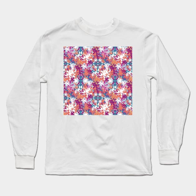 Multicoloured contemporary flower vibes pattern Long Sleeve T-Shirt by DarshanaParajia